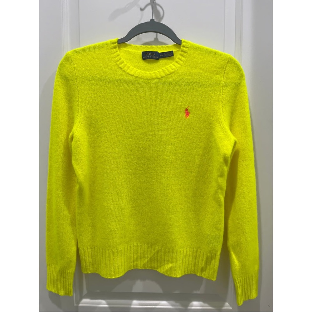 Polo Ralph Lauren Women's Yellow Cashmere and Wool Sweater